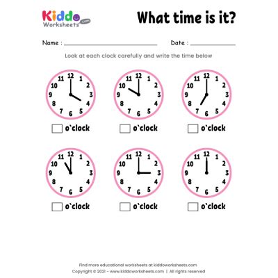 Free Printable Telling Time Worksheets - kiddoworksheets