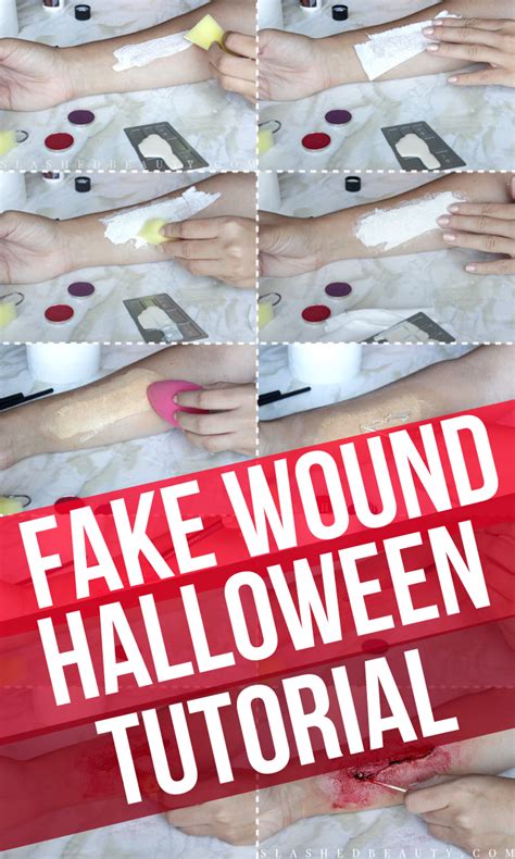 How to Create a Fake Wound for Halloween | Slashed Beauty | Fake wounds, Unique halloween makeup ...