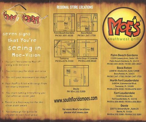 Moes Printable Menu