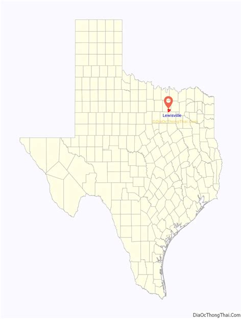 Map of Lewisville city, Texas - Thong Thai Real