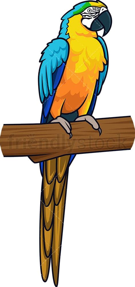 Cartoon Blue Macaw