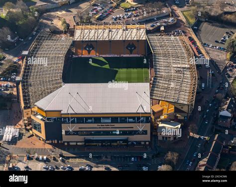 Aerial photo of Wolverhampton Wanderers FC Molineux Stadium from 1500 ...