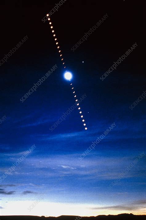 Timelapse image of a total solar eclipse - Stock Image - R506/0286 - Science Photo Library