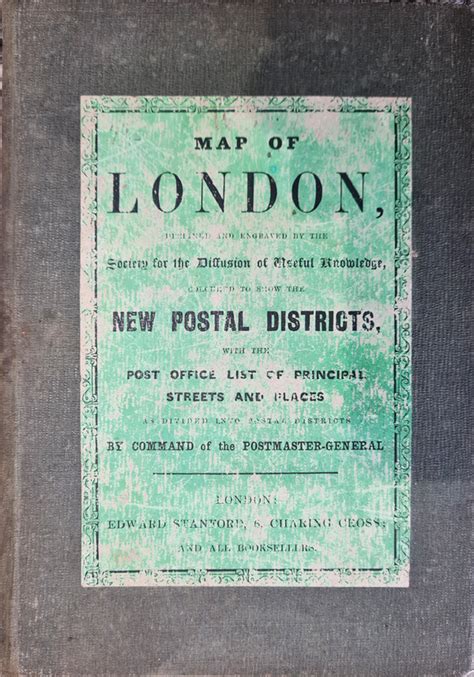 Antique Street Map of London for the Post Office by SDUK after Stanford