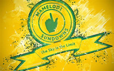 Mamelodi Sundowns FC, paint art, logo HD wallpaper | Pxfuel