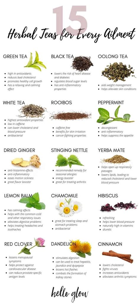 The Health Benefits of Tea + 15 Teas for Any Ailment | Tea health ...