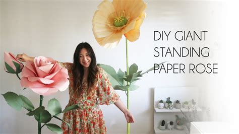 DIY Giant Standing Paper Flower (How to make big paper rose, crafts ...