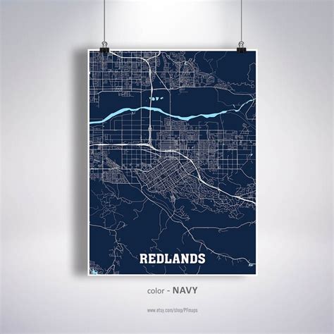 Redlands Map Print Redlands City Map California CA USA Map | Etsy