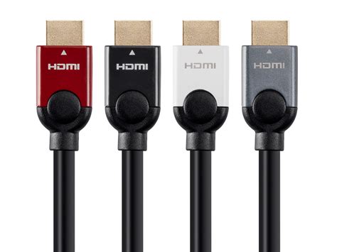 Monoprice Select Metallic Series High Speed HDMI Cable - 4K @ 24Hz, 10.2Gbps, 28AWG, 10ft, Red ...