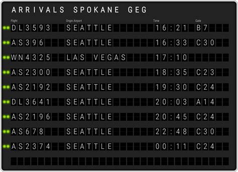 Spokane Airport Arrivals [GEG] Flight Schedules & GEG arrival