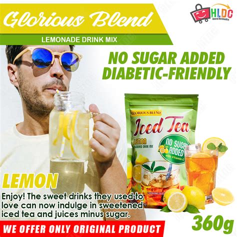 Glorious Blend Iced Tea Lemon 360g with Vitamin C, Non Acidic, No Sugar Added, Diabetic-friendly ...