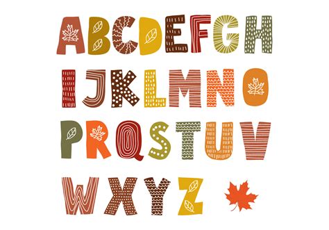 Hand Drawn Autumn Alphabet 229481 Vector Art at Vecteezy