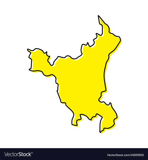 Simple outline map of haryana is a state of india Vector Image