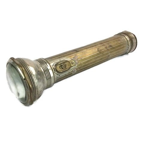 Flashlight Vintage Eveready Flashlight Brass And Nickel