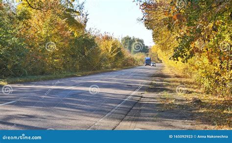 Autumn Road between Cities in Ukraine. Stock Image - Image of road, colorful: 165092923