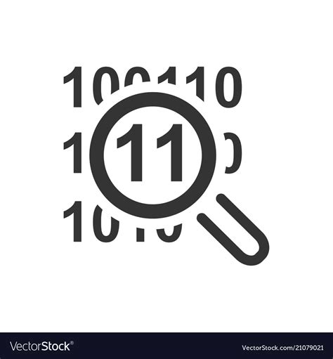 Find binary data icon Royalty Free Vector Image