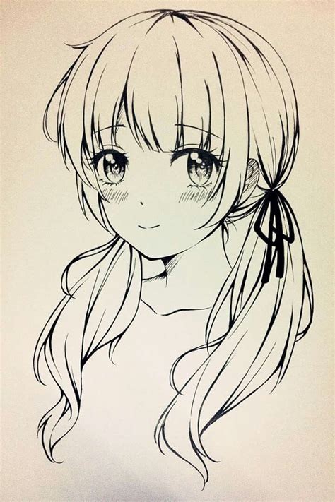 Draw, drawing girl, drawmanga, draw inking, girl, girl manga | Anime girl drawings, Anime sketch ...