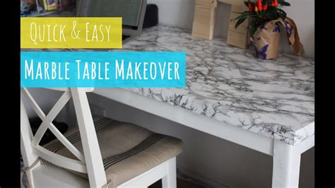 DIY Marble table, quick and easy table makeover - YouTube