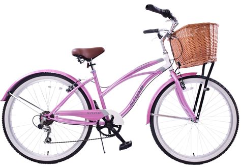 SNOB AMERICAN CALIFORNIA LADIES 26" WHEEL BEACH CRUISER PINK & BASKET ...