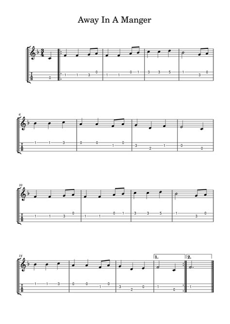 Away In A Manger - Easy Ukulele Fingerpicking Tab - FINGERSTYLE GUITAR