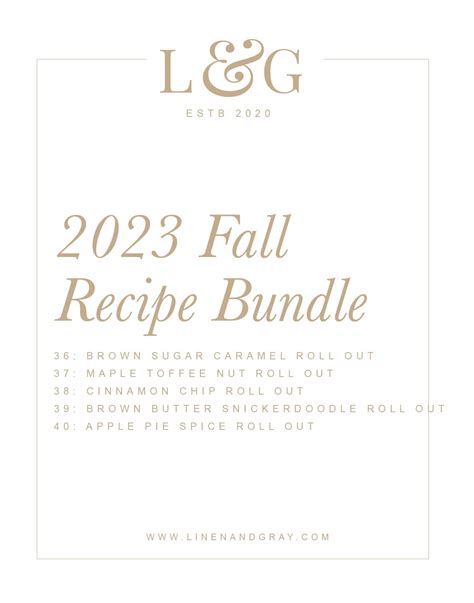 2023 Fall Roll Out Cookie Recipe Bundle - Linen & Gray