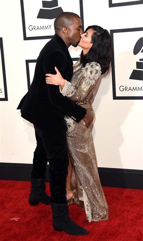 Kim Kardashian and Kanye West at the Grammys 2015 | POPSUGAR Celebrity