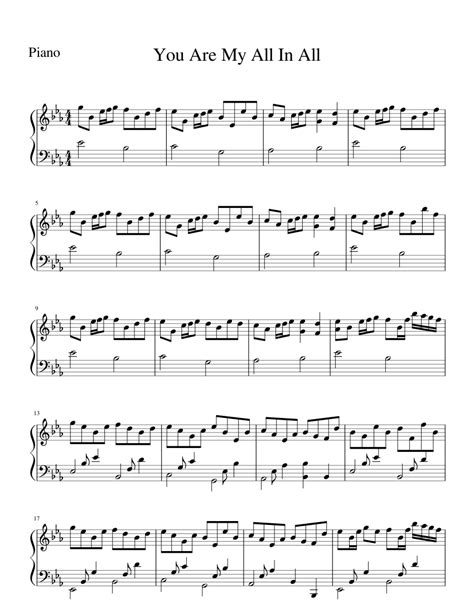 You Are My All In All Piano sheet music for Piano download free in PDF or MIDI