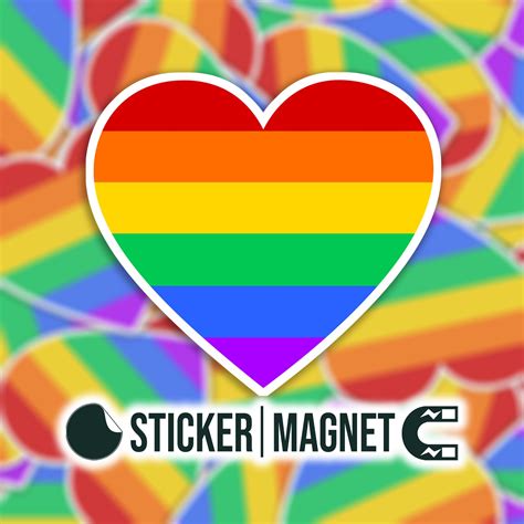 Rainbow Heart Pride Flag Sticker or Magnet Die Cut Vinyl - Etsy