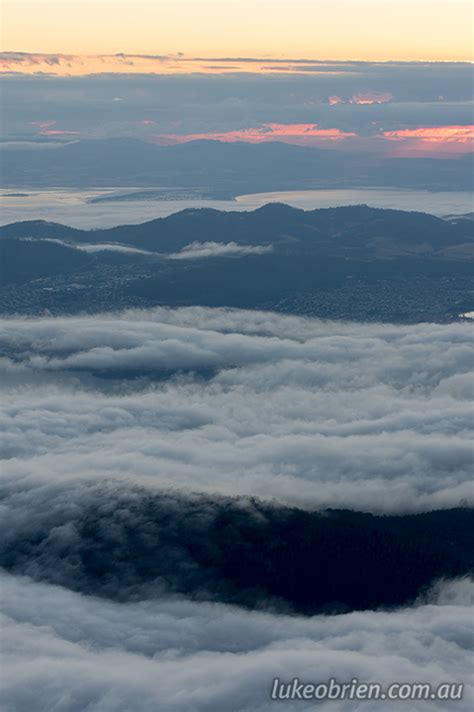 Mt Wellington Sunrise Over Hobart - Luke O'Brien Photography