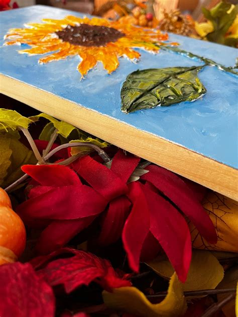 Sunflower Painting 3D Painting Sunflower Hanging 3D - Etsy