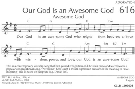 Our God Is an Awesome God (Awesome God) ~ Hymn 616 ‹ First Presbyterian Winter Haven