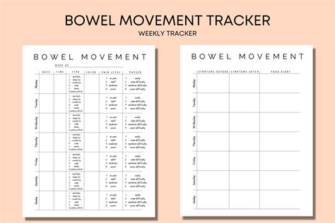 Bowel Movement Tracker IBS Tracker Irritable Bowel Syndrome - Etsy