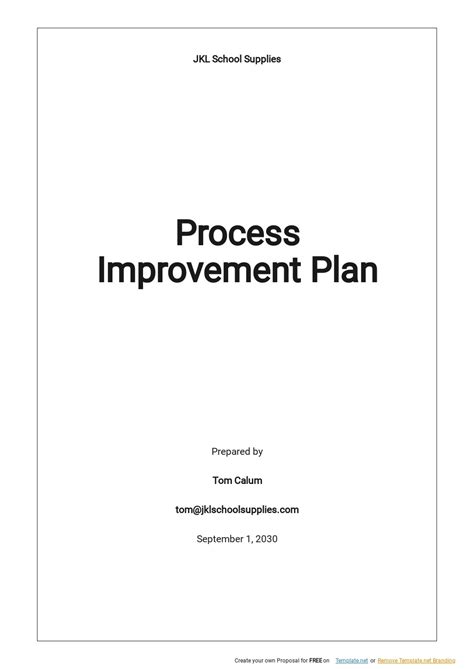 Process Improvement Plan Template Word