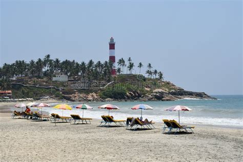 Kovalam, Kerala, India, March, 18, 2019. Kovalam Beach in Kerala in ...