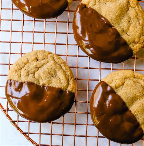 Chocolate Dipped Peanut Butter Cookies – Modern Honey