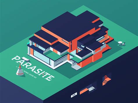 parasite house isometric design by lutfi abdul aziz on Dribbble