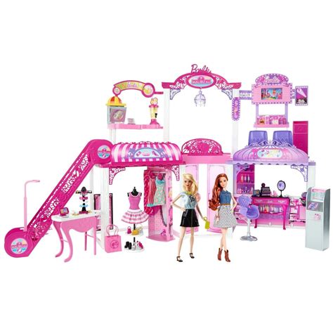 Buy BARBIE Malibu Ave SHOPPING MALL 50+ Pieces PLAYSET w Working ...