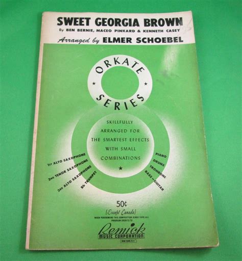 SWEET GEORGIA BROWN Sheet Music for Orchestra / Band ELMER SCHOEBEL © 1943