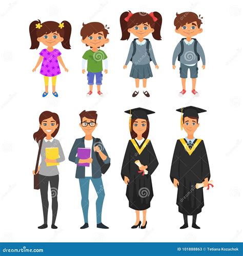 Education cute characters stock vector. Illustration of child - 101888863