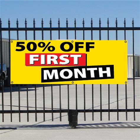 50 Percent Off First Month Banner - Festive - Signquick