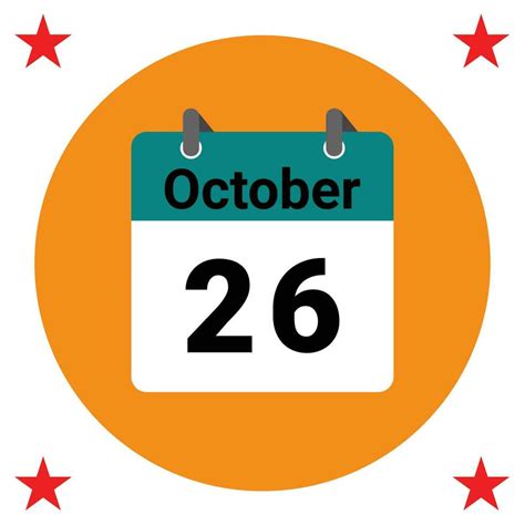 October 26 Daily Calendar Icon 24487084 Vector Art at Vecteezy