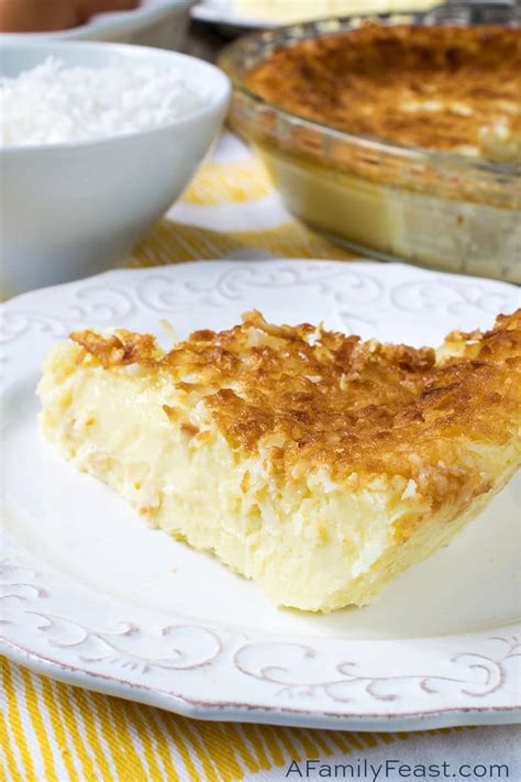 Crustless Coconut Custard Pie - A Family Feast®