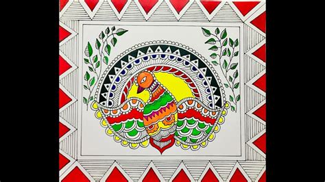 EASY MADHUBANI PAINTING| STEP BY STEP PAINTING FOR BEGINNERS Part 1 - YouTube