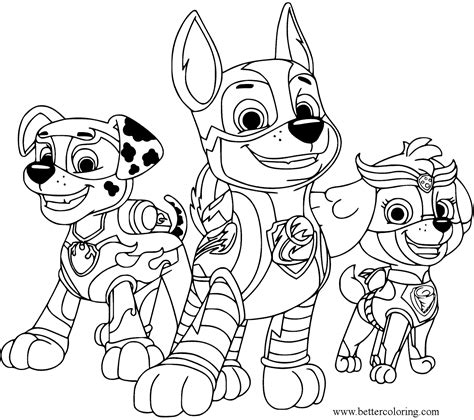 Mighty Pups Characters Coloring Pages - Free Printable Coloring Pages