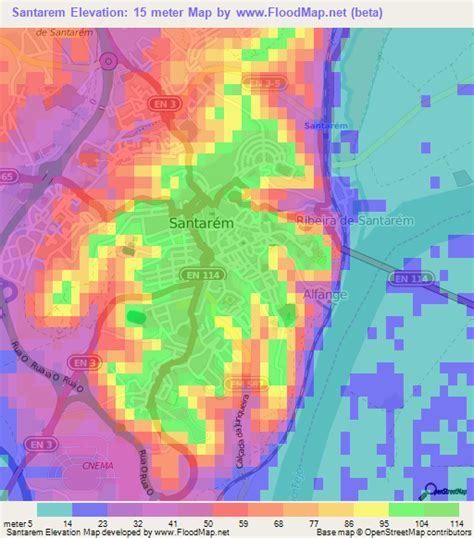 Elevation of Santarem,Portugal Elevation Map, Topography, Contour