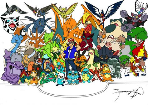 Ash's All Pokemon by samzkie29 on DeviantArt