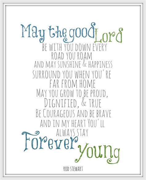 Rod Stewart Lyric Art Print Forever Young 8x10 by gbloomstudio