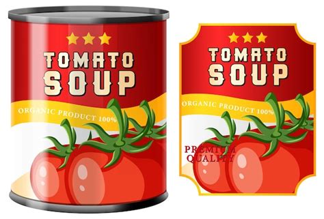 Premium Vector | Tomato soup canned food