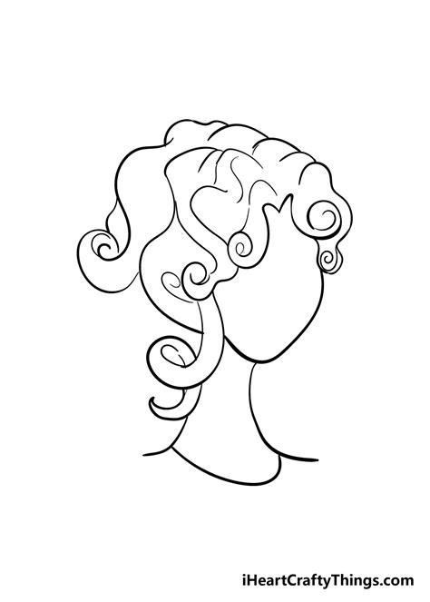 Curly Hair Drawing - How To Draw Curly Hair Step By Step