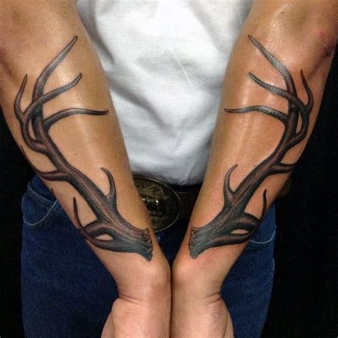 70 Antler Tattoo Designs For Men - Cool Branched Horn Ink Ideas